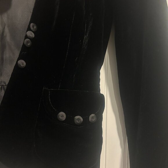 Nordstrom Necessary Objects Black Velvet Blazer with Tie Women’s Size S - Picture 5 of 9